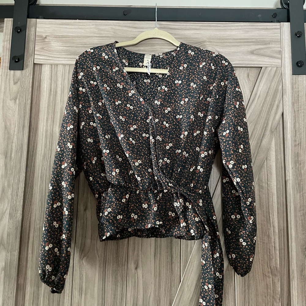 Floral Wrap Blouse NWT
